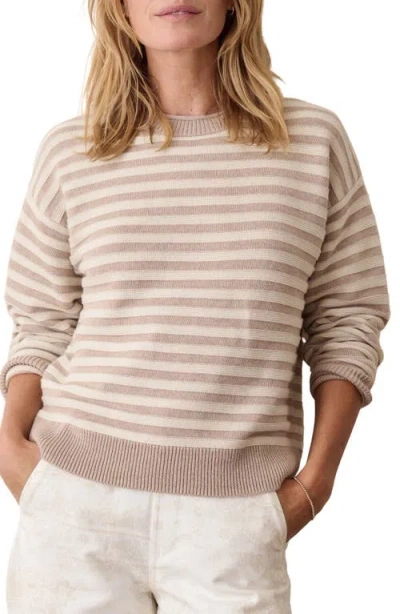 Marine Layer Juno Double Knit Long Sleeve Sweater In Red