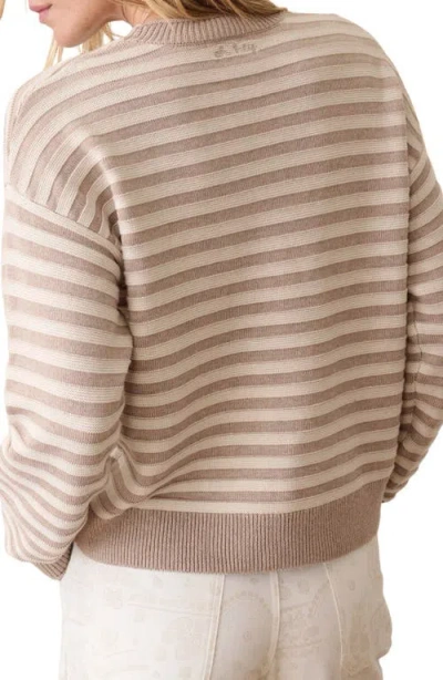 Marine Layer Juno Double Knit Long Sleeve Sweater In Red