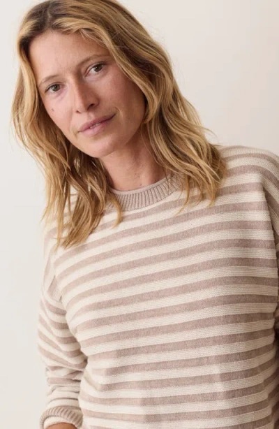 Marine Layer Juno Double Knit Long Sleeve Sweater In Red