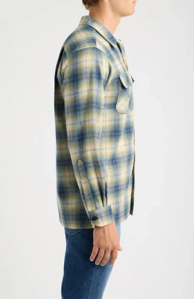 Pendleton Board Plaid Wool Flannel Button-up Overshirt In Multi