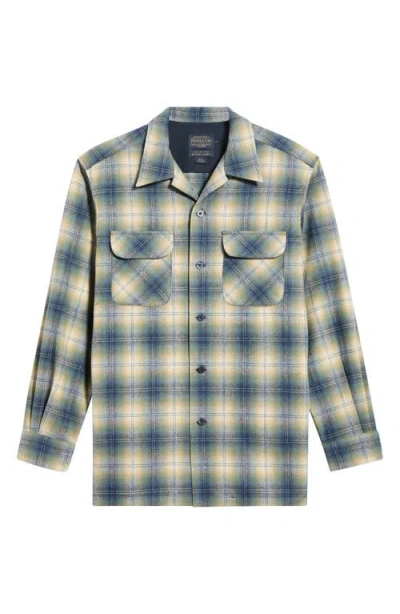 Pendleton Board Plaid Wool Flannel Button-up Overshirt In Multi