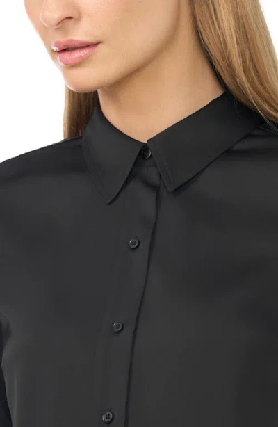 Cece Button Front Satin Shirt In Multi