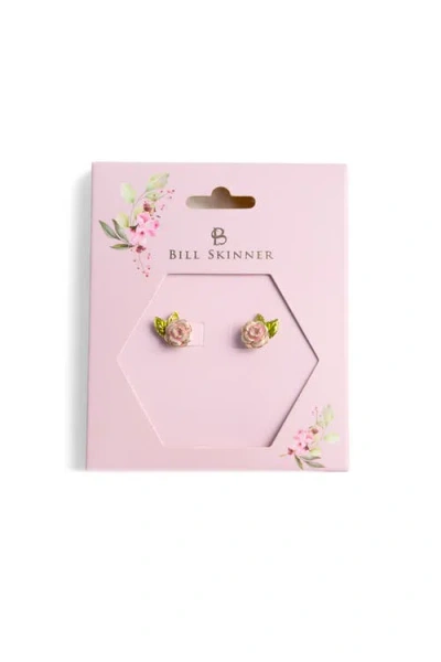 Bill Skinner Studio Vintage Rose Studs In Rose