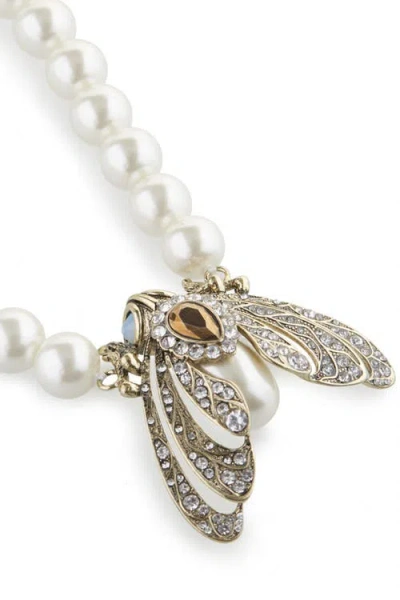 Bill Skinner Studio Moth Statement Necklace In Cream Pearl