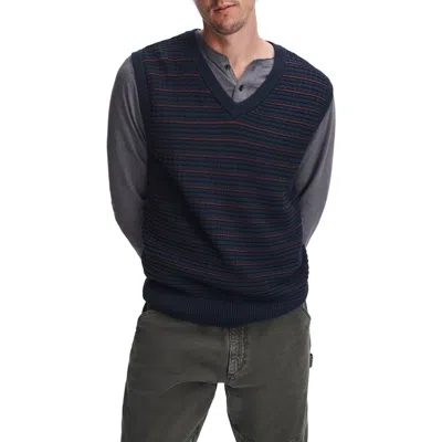 Rag & Bone Aaron Stripe V-neck Vest In Multi