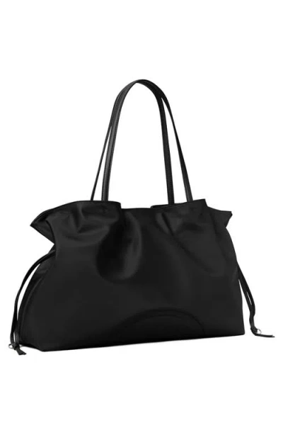 Tory Burch Ella Nylon Drawstring Tote In Black