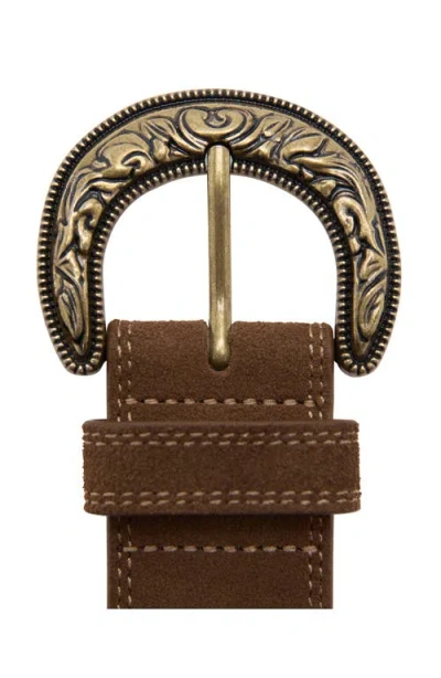 Mango Suede Effect Belt In Brown