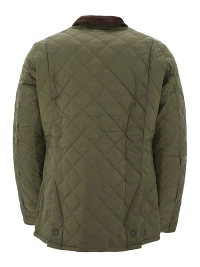 Barbour Heritage Liddesdale Corduroy-collar Padded Jacket In Green