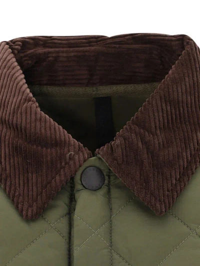 Barbour Heritage Liddesdale Corduroy-collar Padded Jacket In Green