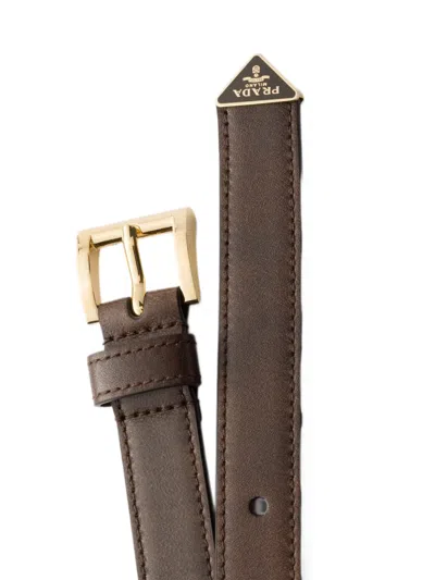 Prada Leather Belt In Brown