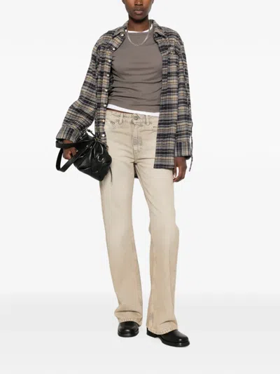 R13 Plaid-pattern Oversized Shirt In Black