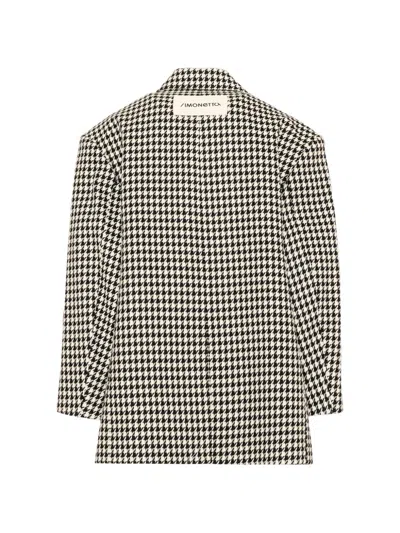 Simonetta Houndstooth Heart-patch Jacket In Multi