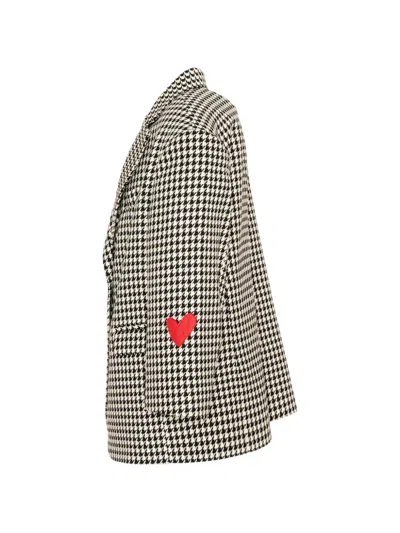 Simonetta Houndstooth Heart-patch Jacket In Multi