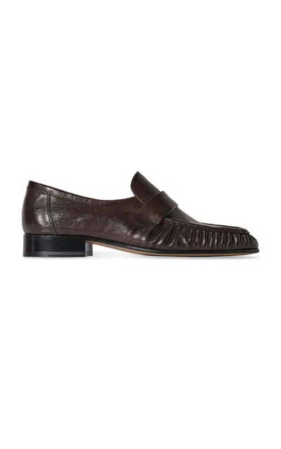 The Row Leather Loafers Block Heel Fringed Design In Multi