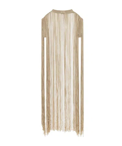 Dior Fringed Cape In Neutral
