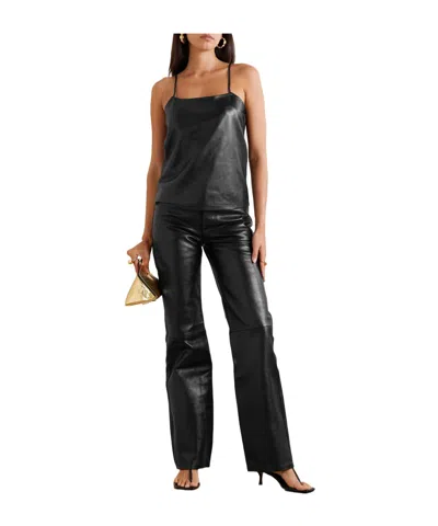 Dodo Bar Or Solid Color Leather Camisole In Multi