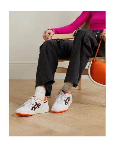 Asics Solid Color Leather Sneakers In White