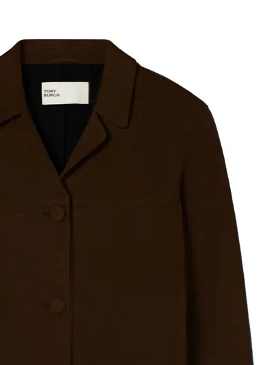 Tory Burch Suede Jacket In Brown