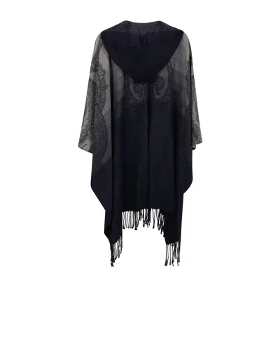 Etro Paisley-pattern Fringed Cape In Multi