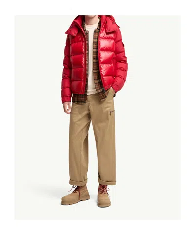 Moncler Maya Jacket Quilted Nylon Down Jacket In Red