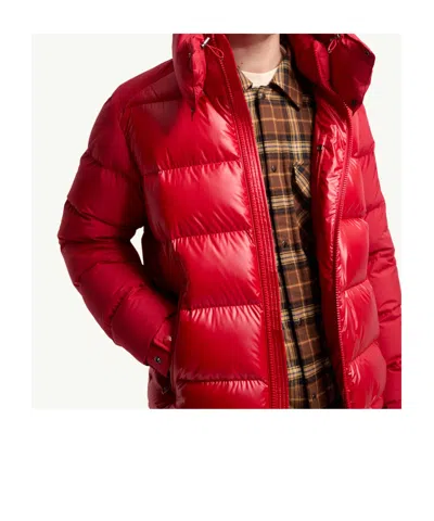 Moncler Maya Jacket Quilted Nylon Down Jacket In Red