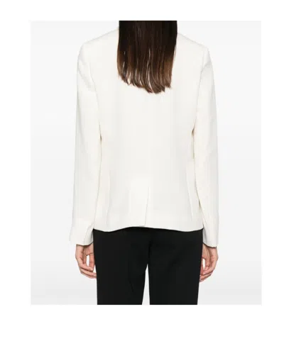 Twinset Single-breasted Blazer With Heart Pattern In White