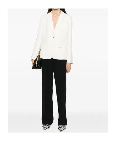 Twinset Single-breasted Blazer With Heart Pattern In White