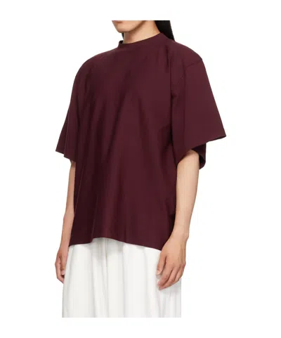 Hed Mayner Embroidered T-shirt In Burgundy