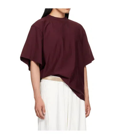 Hed Mayner Embroidered T-shirt In Burgundy