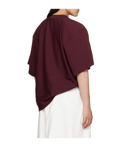 Hed Mayner Embroidered T-shirt In Burgundy