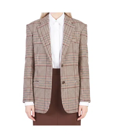 Federica Tosi Check-pattern Single-breasted Blazer In Multi