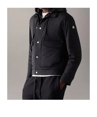 Moose Knuckles Long-sleeved Down Jacket In Black