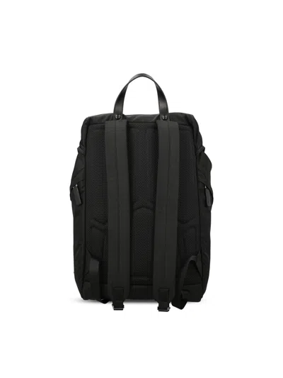 Prada Re-nylon And Saffiano Leather Backpack In Black