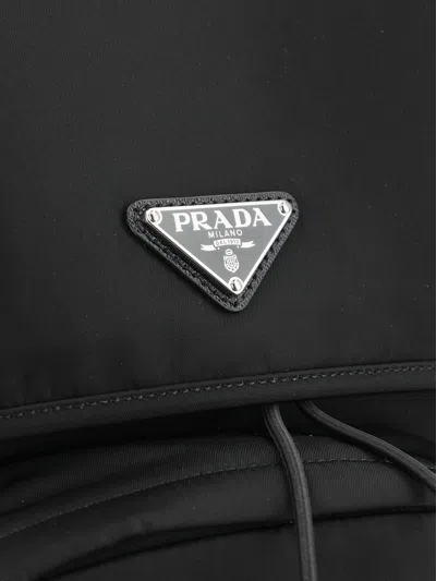 Prada Re-nylon And Saffiano Leather Backpack In Black