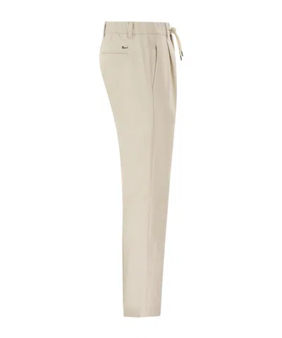 Herno Technical Fabric Drawstring Trousers In Neutral