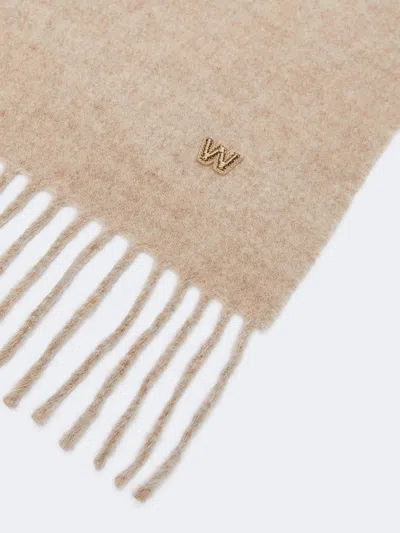 Weekend Max Mara Plain Wool Stole In Brown