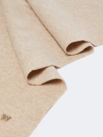 Weekend Max Mara Plain Wool Stole In Brown