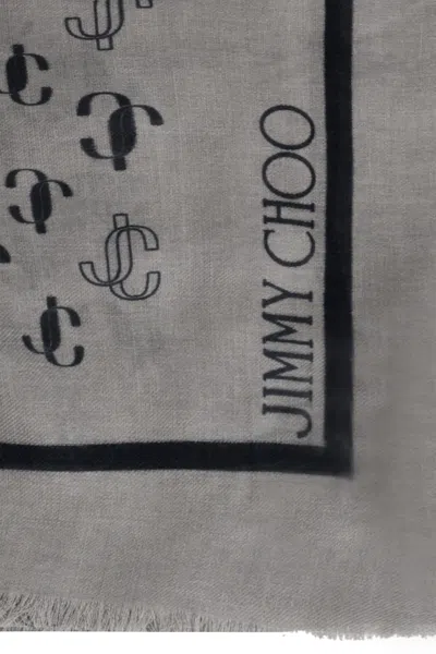 Jimmy Choo Patterned Scarf In Gray