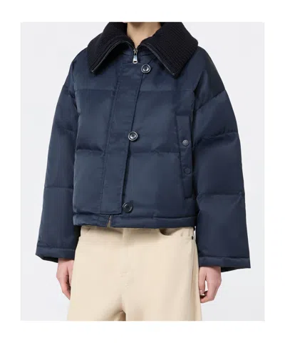 Weekend Max Mara Water-repellent Technical Twill Down Jacket In Blue