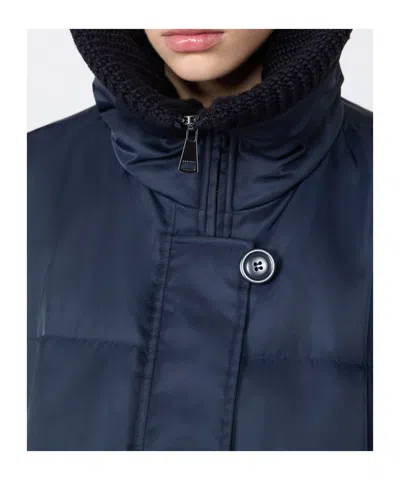 Weekend Max Mara Water-repellent Technical Twill Down Jacket In Blue