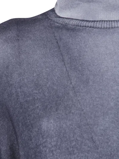 Avant Toi Gradient Effect High Neck Oversize Pullover With Slits In Gray