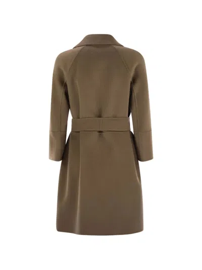 Max Mara Collared Long-sleeved Coat In Brown