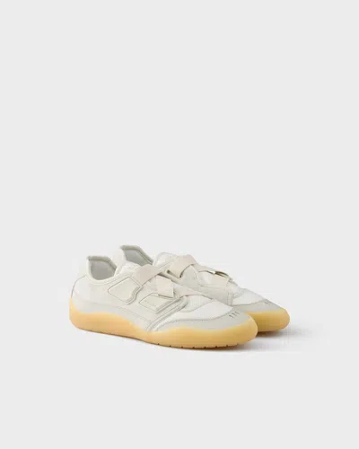 Prada Speedrock Technical Mesh And Leather Sneakers In White