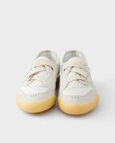 Prada Speedrock Technical Mesh And Leather Sneakers In White