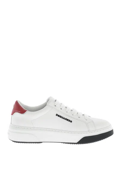 Dsquared2 Bumber Leather Sneakers In White
