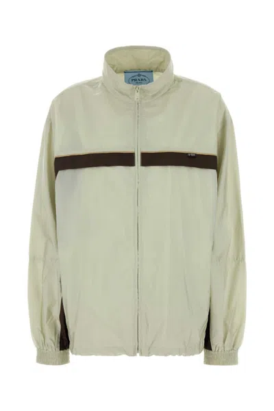Prada Renylon Windbreaker High Collar Elastic Cuffs In Multi