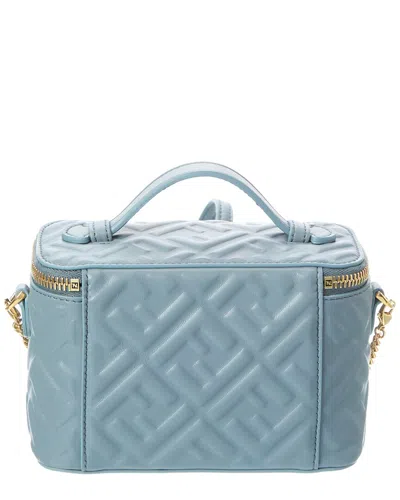 Fendi Ff Leather Vanity Case In Blue