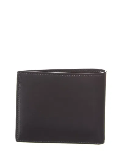 Saint Laurent Compact Leather Wallet With Interlocking Ysl Logo In Black