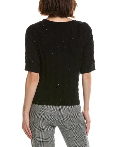 Frame The Sequin Gathered Sweater In Black