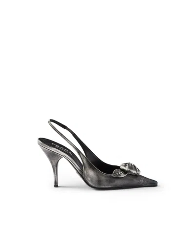 Prada Leather Slingback Pumps In Multi